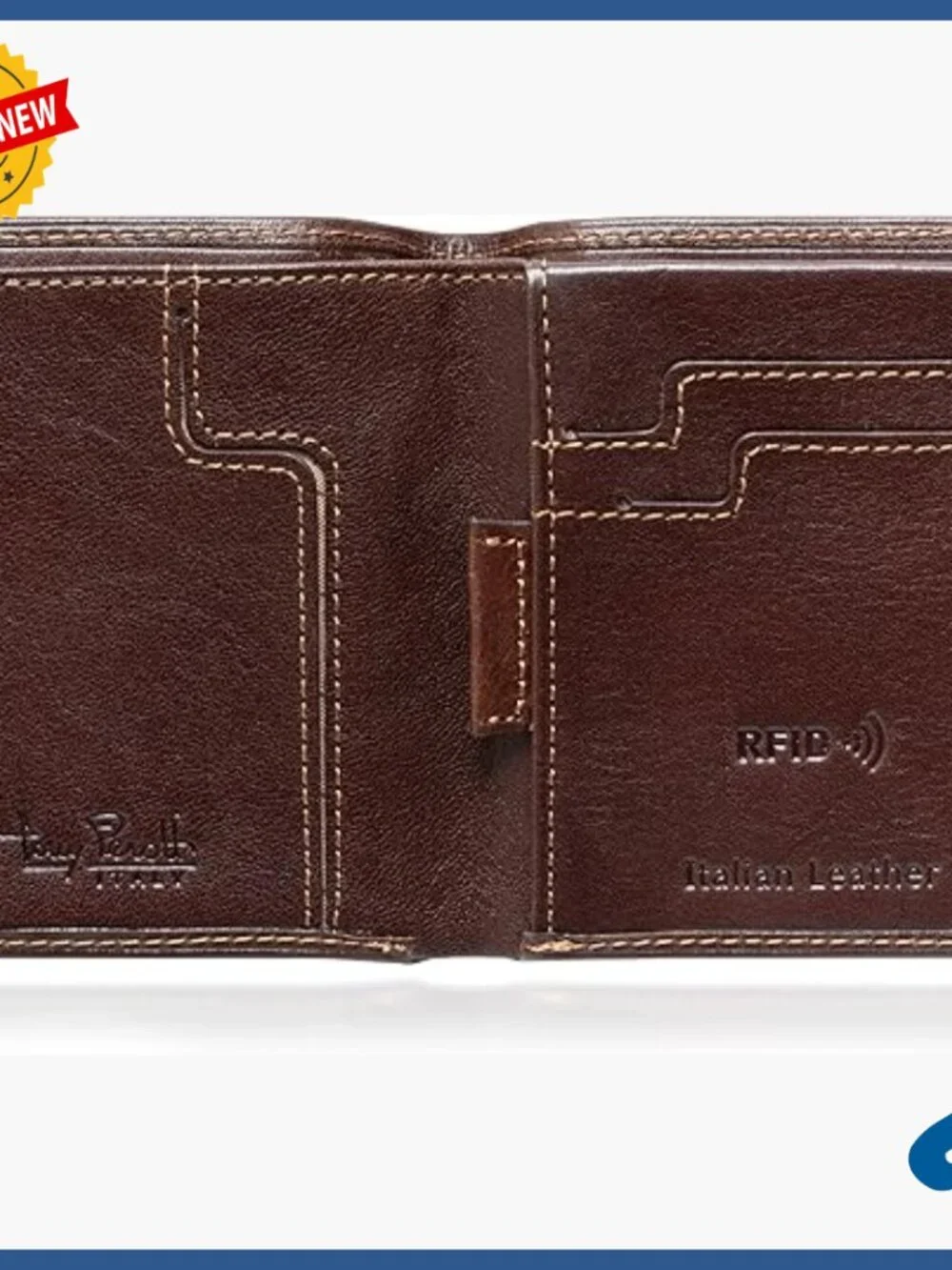 Slim RFID Blocking Leather Bifold Wallet With Quick Card Pull Tab